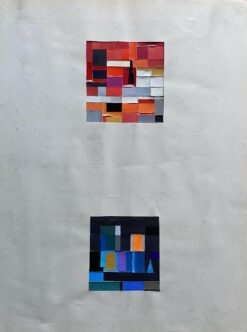 CLAUDE LAGOUCHE (1943-2020) ORIGNAL 1970'S FRENCH CUBIST ABSTRACT COLLAGE WORK