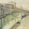 VERY LARGE 1960'S ITALIAN SIGNED OIL - MOODY IMPRESSIONIST VENICE CANAL SCENE