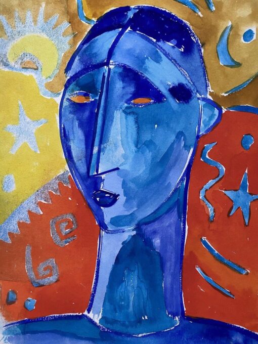JEAN MARC (1949-2019) 1900-1999 FRENCH MODERNIST PAINTING - PORTRAIT OF FACE