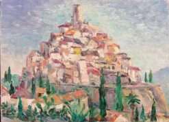 St. Paul de Vence Provence 1960s Hill Top Village French Post-Impressionist Oil