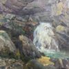 Mid 1900-1999 1950's French Post-Impressionist Oil Rocky Waterfall