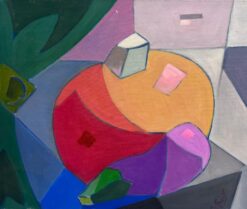 French 1900-1999 Cubist Still Life Oil Painting Study of Vegetables