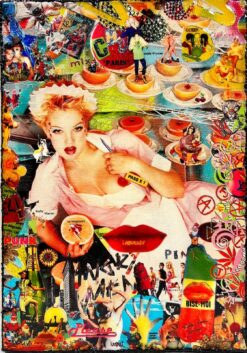 Contemporary French Pop Art Nude Collage Artwork