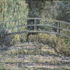 Monet's Waterlily Pond Giverny Japanese Bridge, Vintage French Impressionist Oil