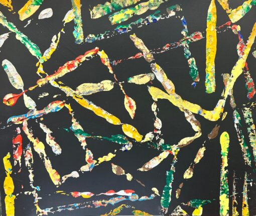 Colourful Modern British Paint Brush Expressionist Abstract artwork