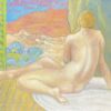 ROBERT BOUILLE (1926-2021) LARGE FRENCH OIL - CLASSICAL NUDE IN PROVENCE WINDOW