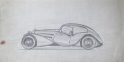 Bugatti Type 57S Atalante Concept Pencil Illustration