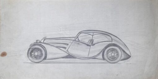 Bugatti Type 57S Atalante Concept Pencil Illustration