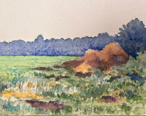 Finely Detailed British Watercolor Topographical the Top of Dunsmore Lane - Image 3