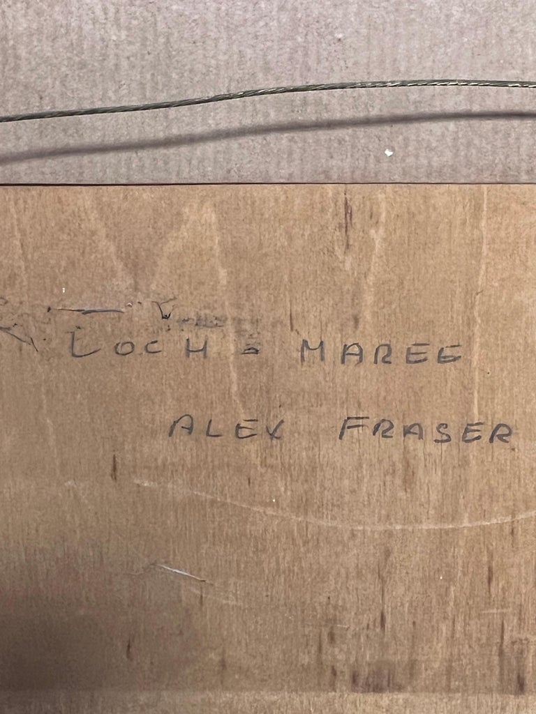 Mountainous Landscape Loch Maree Scotland with Boats Serene Antique Oil Painting - Image 8