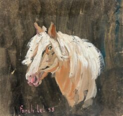 Portrait of a Palomino Light Chestnut Horse with Flowing Mane Original Painting