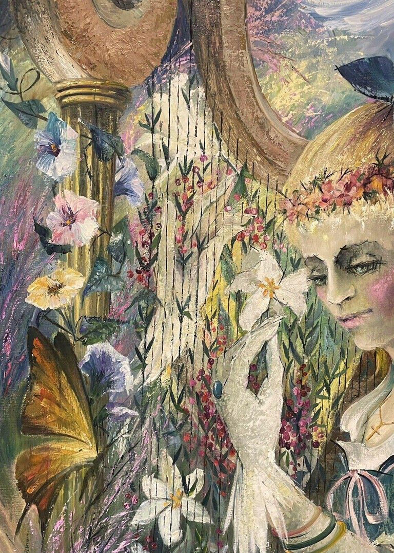 Francine Braniard Signed French Surrealist Female Figure Oil Painting - Image 3