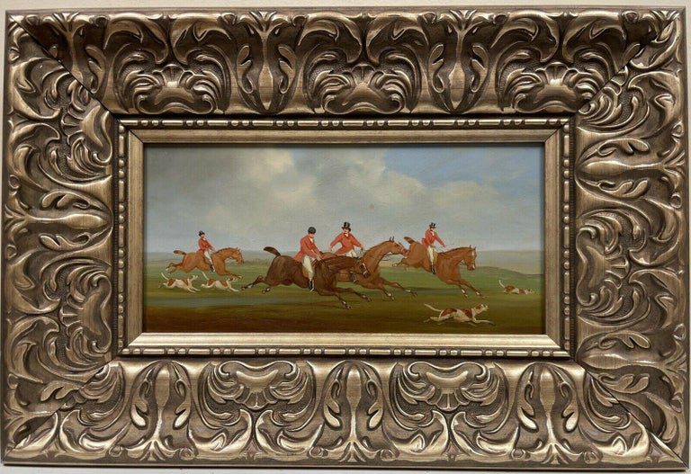 Set of 4 William Rowland British Hunting Scene Oil Paintings Framed - Image 2