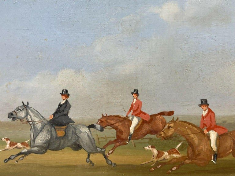 Set of 4 William Rowland British Hunting Scene Oil Paintings Framed - Image 3