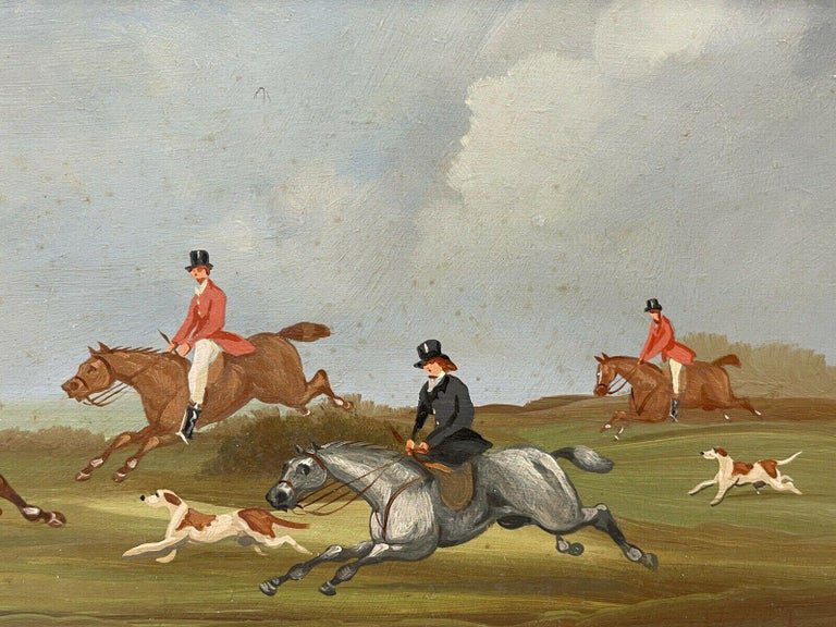 Set of 4 William Rowland British Hunting Scene Oil Paintings Framed - Image 4