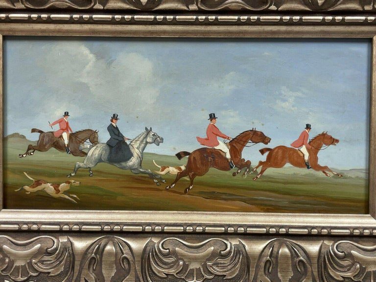 Set of 4 William Rowland British Hunting Scene Oil Paintings Framed - Image 5