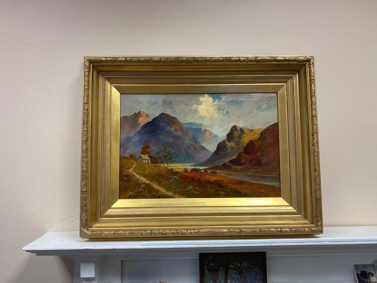 F E Jamieson Signed Scottish Highlands Pitlochry Oil Painting Gilt Frame - Image 2