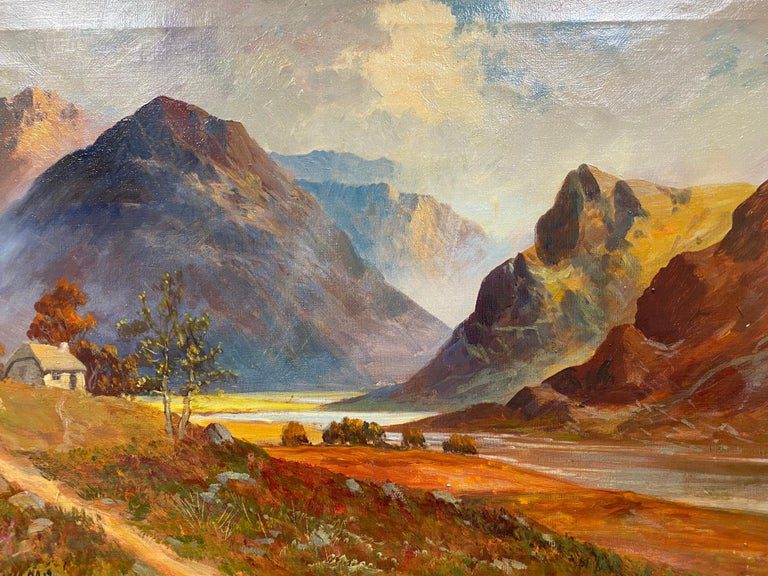 F E Jamieson Signed Scottish Highlands Pitlochry Oil Painting Gilt Frame - Image 3