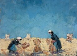 Maids Gathering the Golden Sheaves Under the Blue Sky French Oil Painting