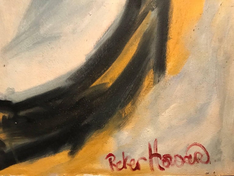 Peter Howard 1960s British Abstract Portrait Young Man Oil Painting Signed - Image 2