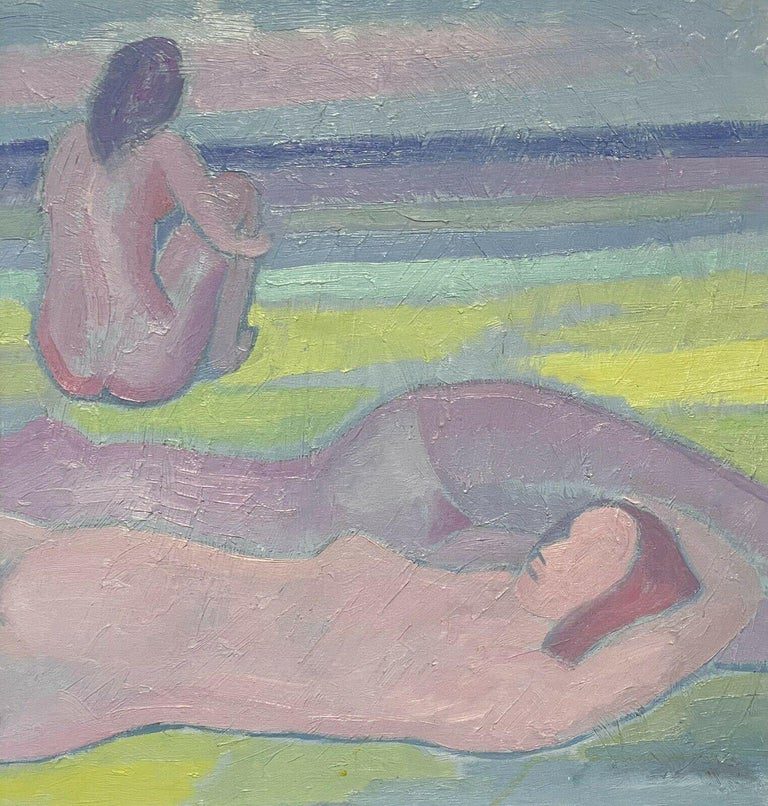 Francisco Picon Signed Symbolist Beach Nudes Oil Painting Sur la Plage - Image 3