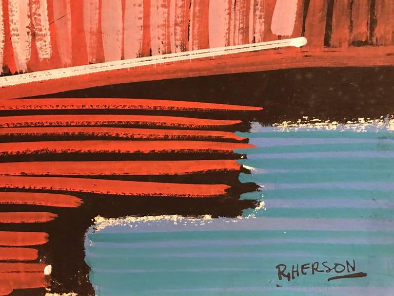 Roger Herson French Cubist Abstract Picasso Influence Oil Painting Signed - Image 2