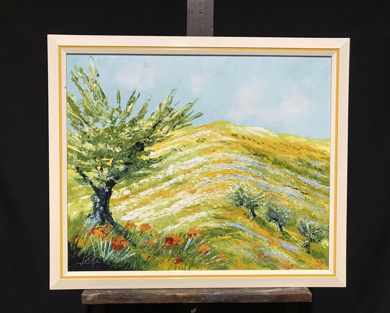 Gerard Laime Signed French Post Impressionist Provence Olive Tree Landscape Oil - Image 2
