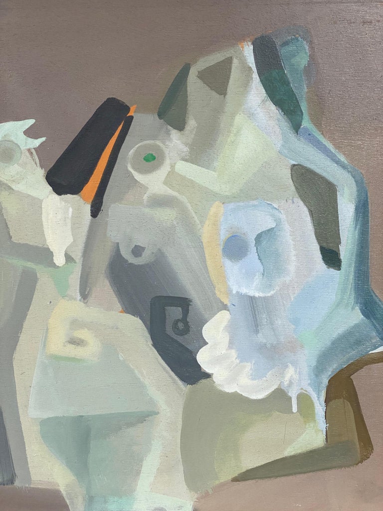 Andres 1972 French Surrealist Abstract Figurative Blue Oil Painting - Image 3
