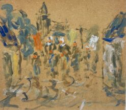 Abstract Village Scene with Figures