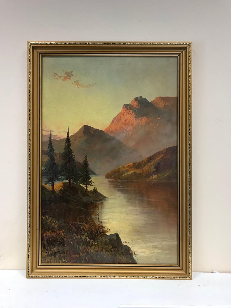 F E Jamieson Scottish Highland Loch Tay Sunset Oil Painting Kenmore - Image 2