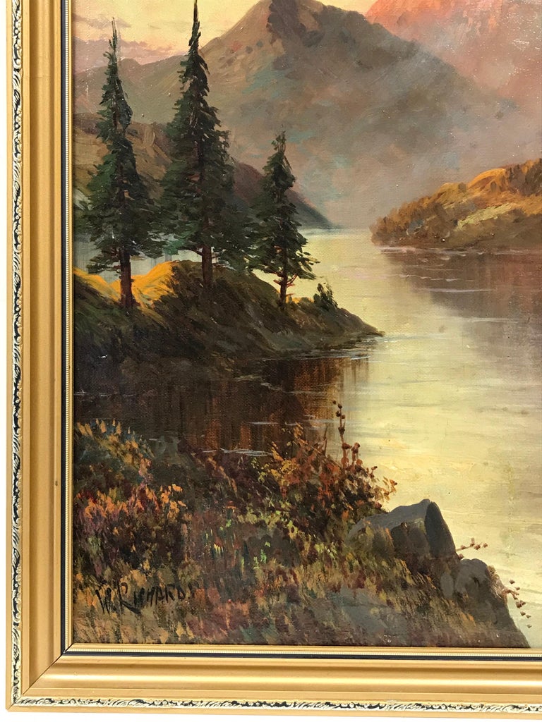 F E Jamieson Scottish Highland Loch Tay Sunset Oil Painting Kenmore - Image 4