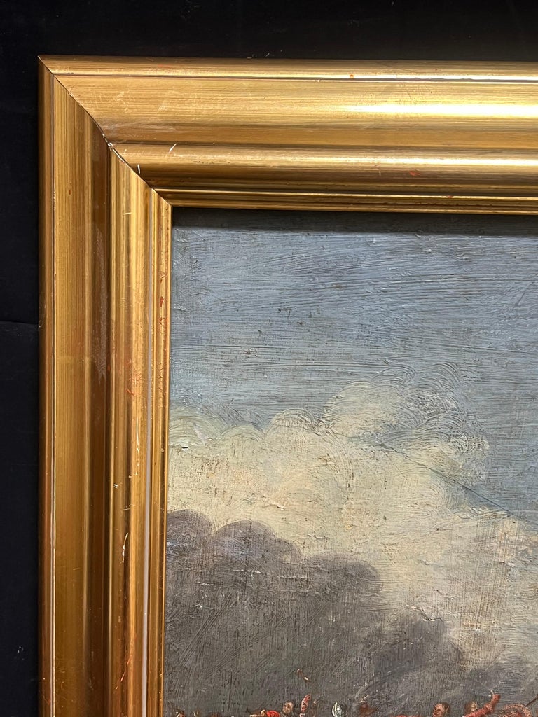 1700 - 1799 Flemish Old Master Oil on Panel Cavalry Skirmish Soldiers & Horses - Image 9