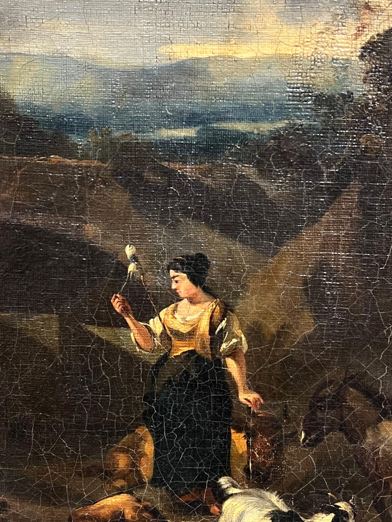 Large 1700 - 1799 Dutch Old Master Oil Painting Figures Animals Landscape - Image 3