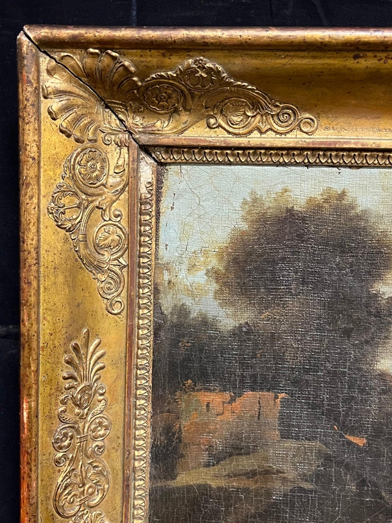 Large 1700 - 1799 Dutch Old Master Oil Painting Figures Animals Landscape - Image 6