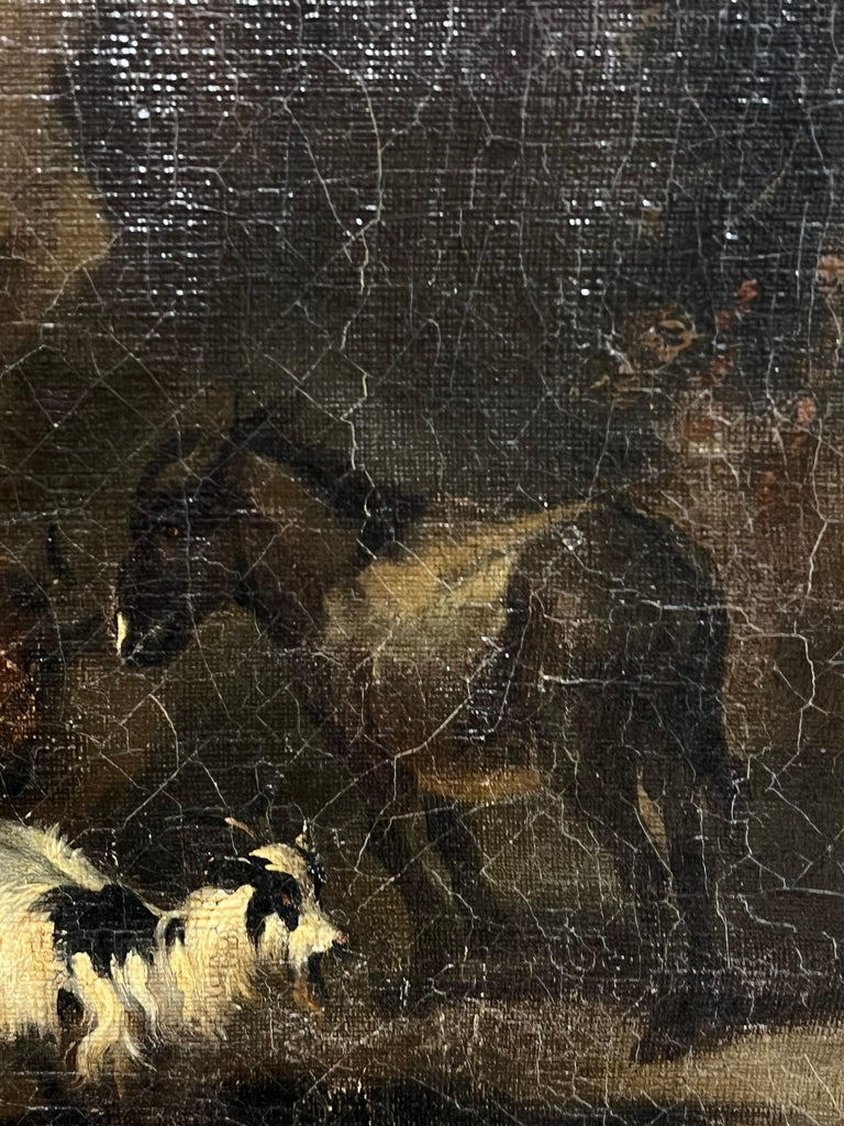 Large 1700 - 1799 Dutch Old Master Oil Painting Figures Animals Landscape - Image 7