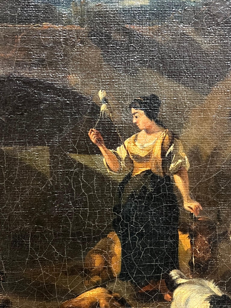 Large 1700 - 1799 Dutch Old Master Oil Painting Figures Animals Landscape - Image 8