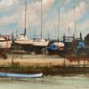 Maurice Crawshaw (b.1947) Signed Impressionist Oil - Boats Moored At The Harbour