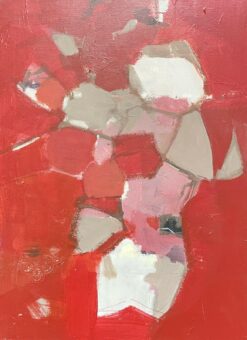 HUGE FRENCH CONTEMPORARY ABSTRACT CUBIST PAINTING - R. LEROY