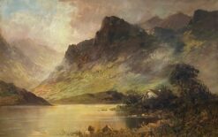 Antique Scottish Highlands Oil Painting Dunkeld River Tay Perthshire