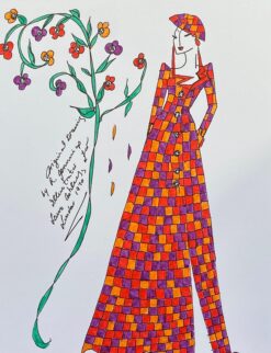 Original Fashion Design Illustration Watercolor Painting Laura Ashley Designer