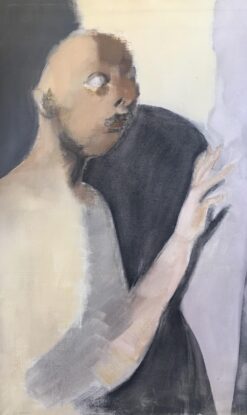 Huge French Modernist Figurative Portrait, Original Oil Painting Signed