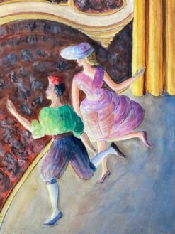 Mid 1900-1999 French Modernist Painting - The Theatre