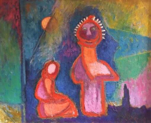 Colourful Abstract, Artisan Style, Expressionist Original Oil Painting