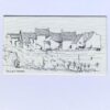 1950's Modernist/ Cubist Painting - Small Black & White French Town