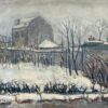 1960's French Post-Impressionist Oil - Winter French Landscape in Sannois, Paris