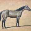 Fine Equestrian Horse Portrait British Oil Painting - Horse standing