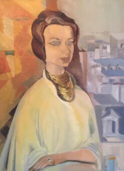 Stylish Impressionist Portrait, Female Model, Original Oil Painting