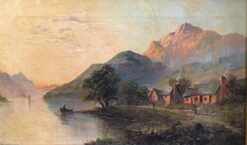 Glen Ogle, Lochearnhead, Antique Scottish Oil Painting Sunset, Signed