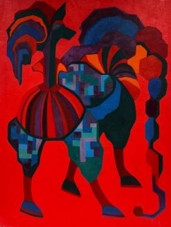 Poodle Tails - Bright Colorful British Abstract Painting Poodle Dogs