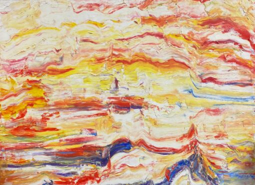 1900-1999 Original French Expressionist Oil Painting Vibrant Colour Sea